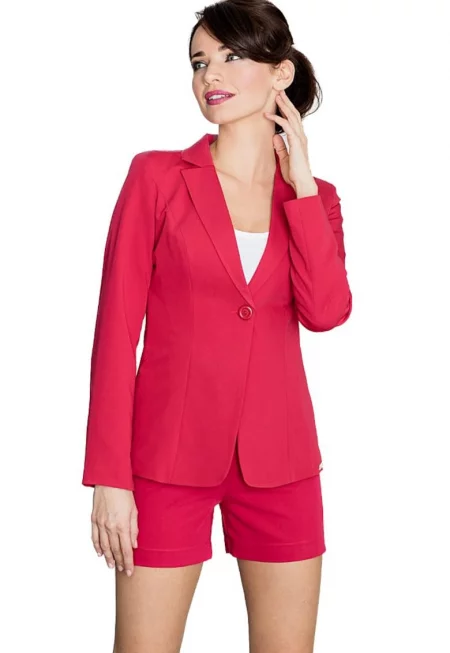 Червено официално дамско сако  Ywairvudd K201