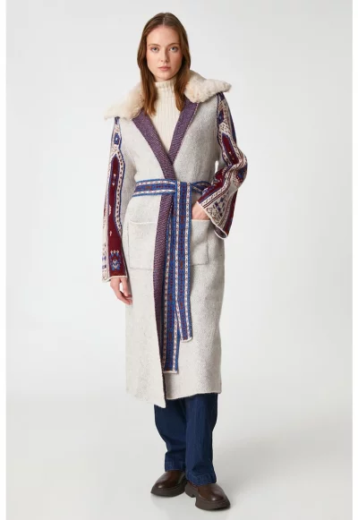 Дълга жилетка с връзка