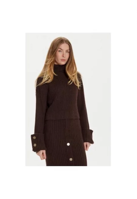 Дамска блуза -  304982668 - Полиестер/Вълна - Кафява - Кафяв