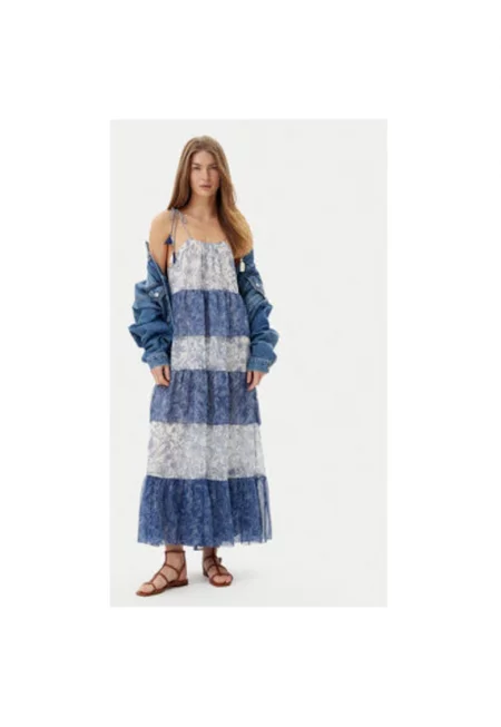 Дамска лятна рокля  PL953739 - Полиестер - Син - Син