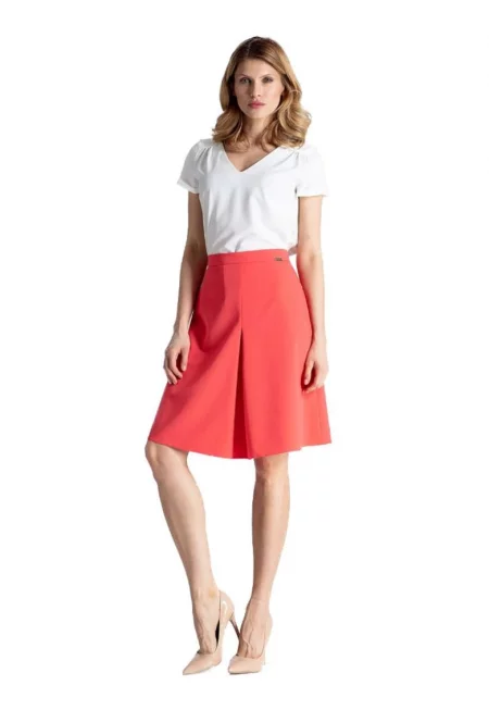 Дамска мини пола -  Lyorine - корал