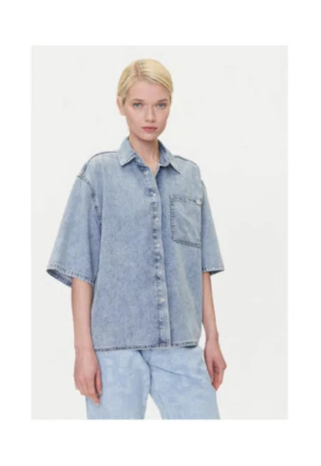 Дамска риза -  5000 - памук/лиосел/модал - синя