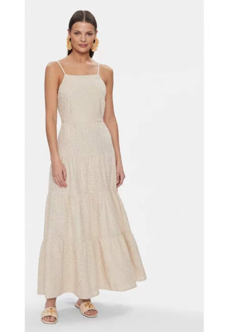 Дамска рокля -  303688189 - Вискоза/Лен - Бежов - Бежов