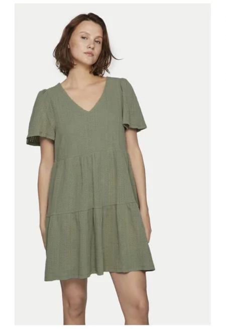 Дамска рокля -  9112 - Памук - Каки