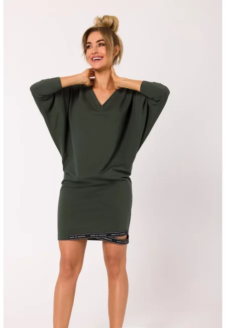 Дамска рокля - Памук - M - Зелен