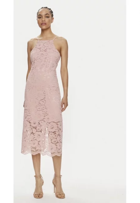 Дамска рокля -  Розова - Найлон