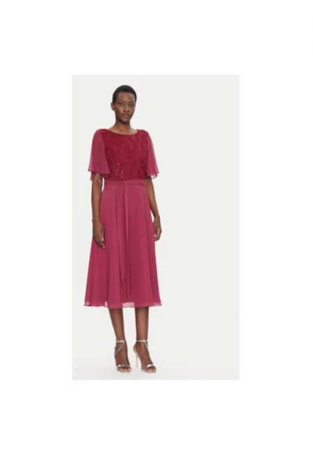 Дамска рокля тип „люлка“ - 5AI02500 - бордо