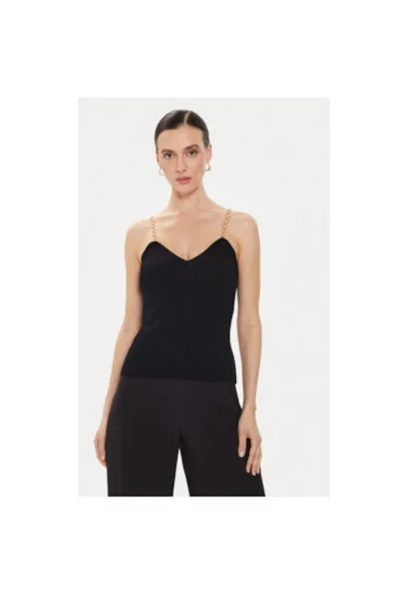 Дамска тениска -  303918453 - Вискоза/Полиамид - Черна - Черен