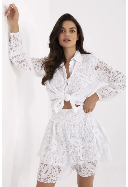 Дамски комплект  бял - един размер - памук