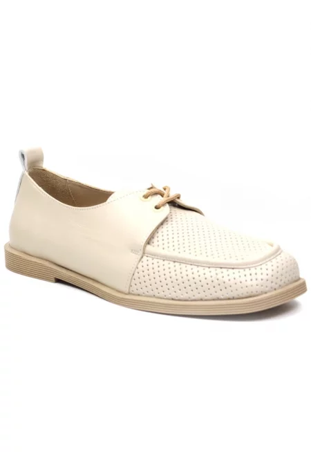 Дамски перфорирани обувки D12 371 бежови -