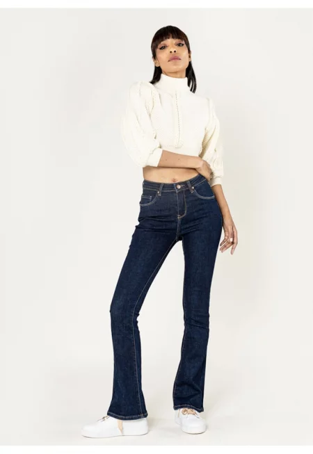 Дамски разкроени дънки  Indigo P079 M8 17961