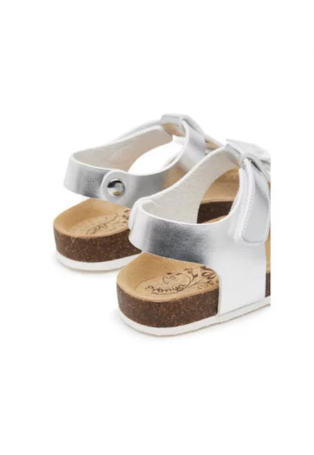 Дамски сандали - 7934911 -  Естествена кожа - Сребрист