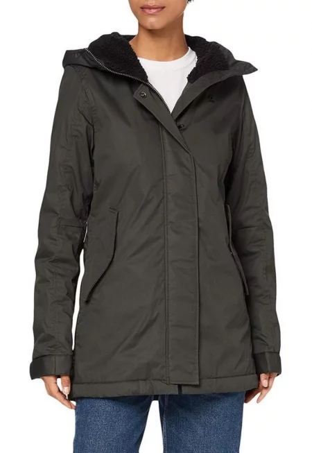 Дамско яке -  полиестер/памук - сиво -