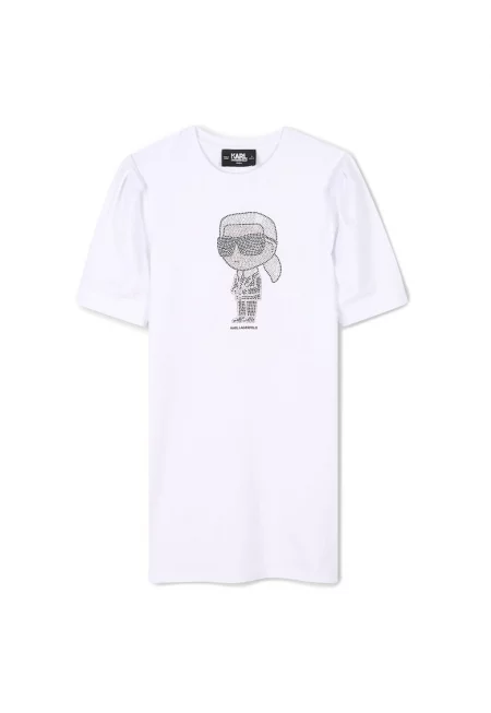 Детска рокля за момичета Karl Lagerfeld - Z30458 10 - Органичен памук/модал - Бяла