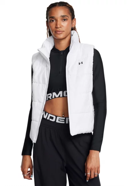 Елек с цип и лого - Бял