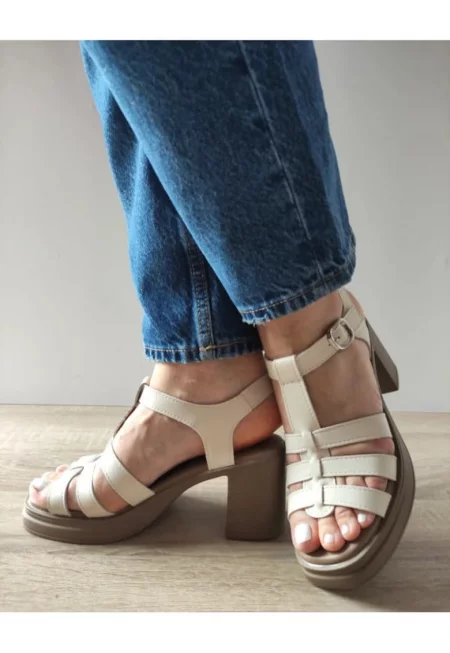 Ежедневни дамски сандали  Tp1007-2 Кремави - Кремави - Крем