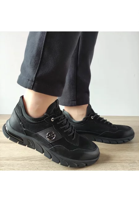 Ежедневни мъжки обувки  5205B Black Velour - Черен велур