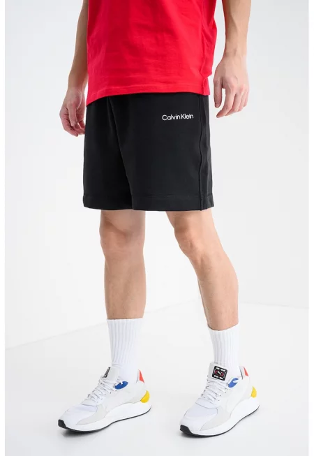 Фитнес бермуди с лого - Черен