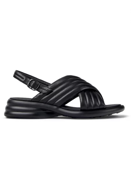 Капитонирани кожени сандали Spiro 26933 - Черен