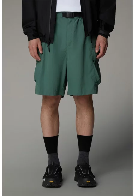 Къс панталон с джобове встрани - Тъмнозелен