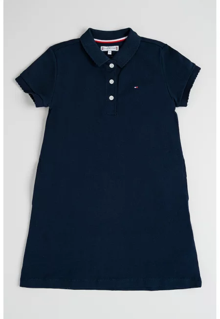 Къса рокля с яка - Ултрамарин синьо