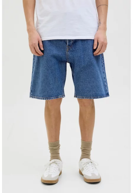 Къси дънки с широк крачол - Тъмносин