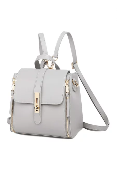 Конвертируема кожена раница Gabby100 - Светло сив