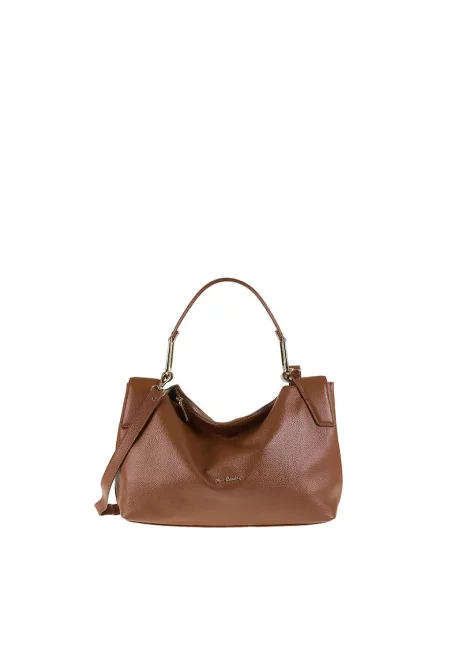 Кожена чанта Erisma с цип - Кафяв