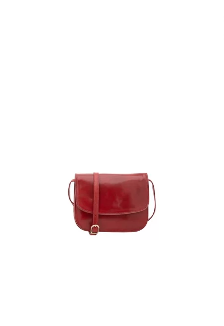 Кожена чанта през рамо - Червен