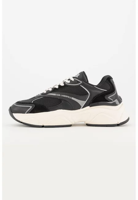 Кожени спортни обувки с текстил - Черен/Сив