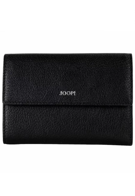 Кожено портмоне Lantea Cosma с капси - Черен