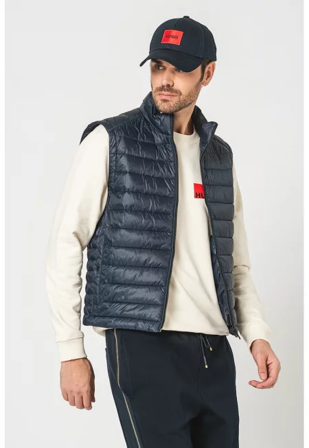 Леко подплатен елек Calano с лого - Тъмносин