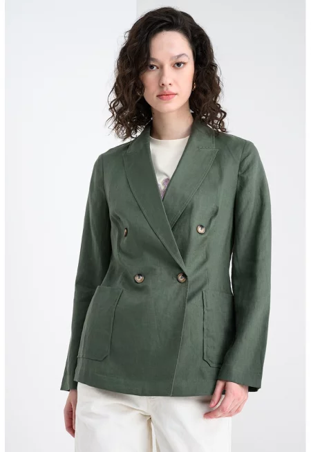 Ленено сако с двуредно закопчаване