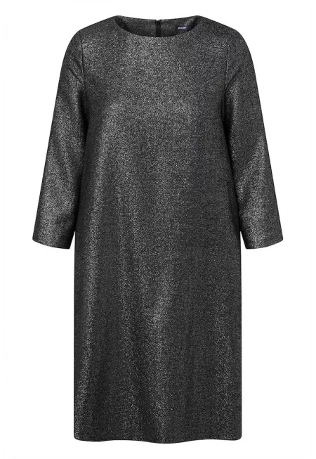 Loose Dress With Round Neckline - Черен