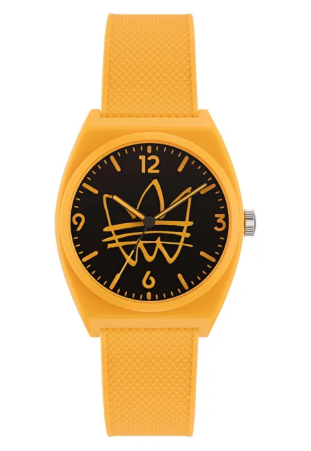 Мъжки часовник  PROJECT TWO - жълт - каишка от смола - водоустойчивост 5 ATM