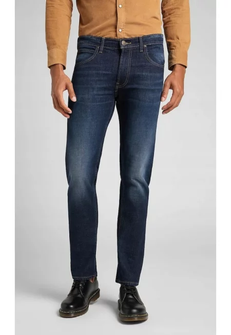 Мъжки дънки  Daren ZIP FLY - памук/еластан - тъмносини