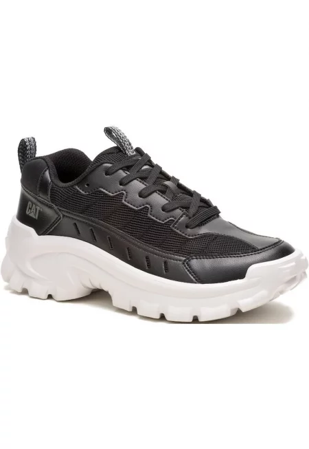 Мъжки маратонки  естествена кожа - черни - платформа