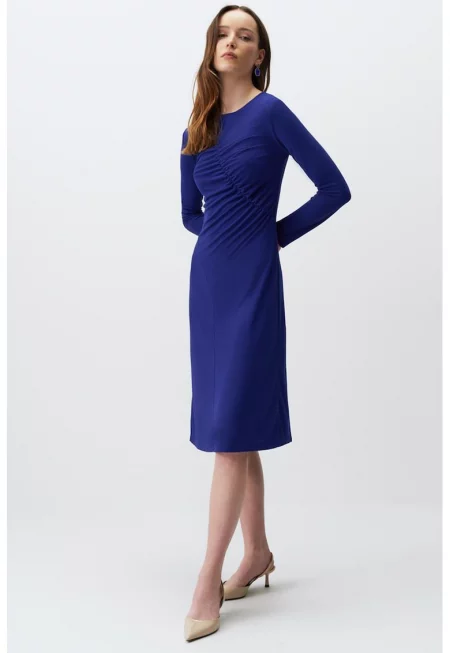 Миди рокля с отвори - Тъмносин