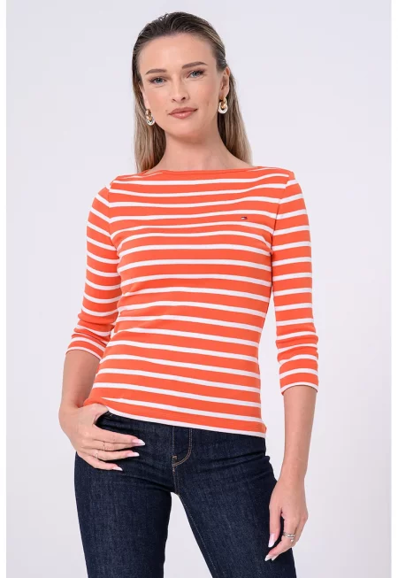 Памучна блуза с 3/4 ръкави