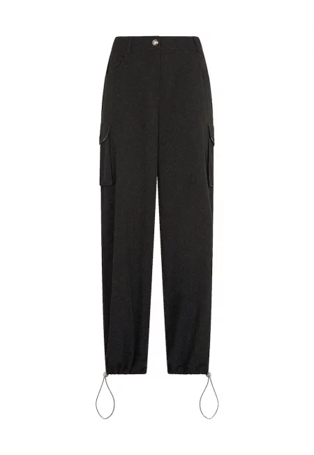 Панталон карго с регулируеми подгъви - Черен