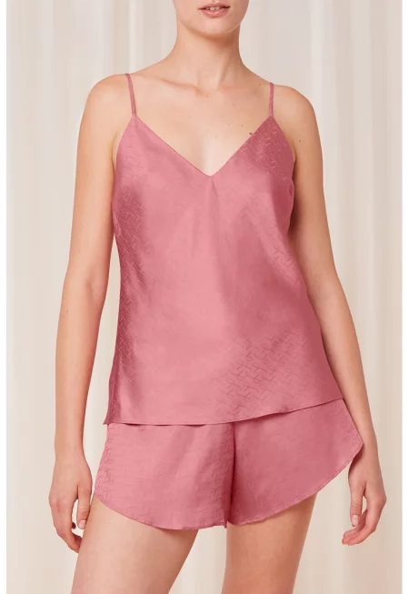 Пижама от лиосел с шпиц - Прашно розово