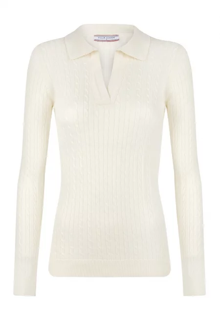 Плетен слим пуловер