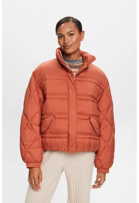 Подплатено зимно яке с цип - Персийски портокал