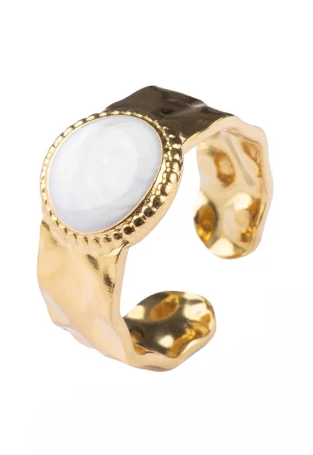 Пръстен от неръждаема стомана с позлата от 18K
