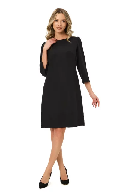 Права миди рокля - Черен