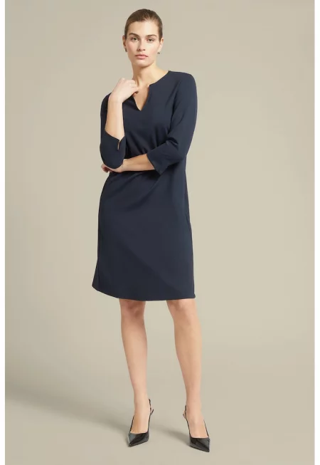 Права рокля с джобове - Ултрамарин синьо