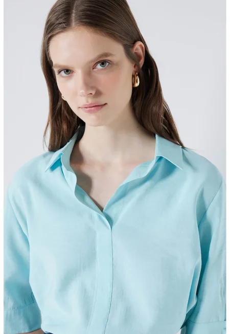 Риза с модал и паднали ръкави