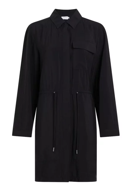 Рокля тип риза с връзка - Черен