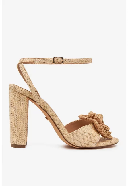 Сандали  бежови - синтетичен материал