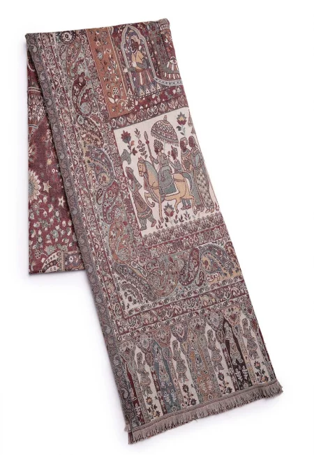 Шал с вълна с ресни